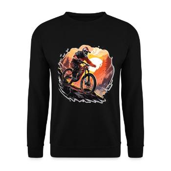 Vélo de montagne de descente - Sweat-shirt Unisexe - noir - Devant - Alina (178cm) & Michal (187cm)