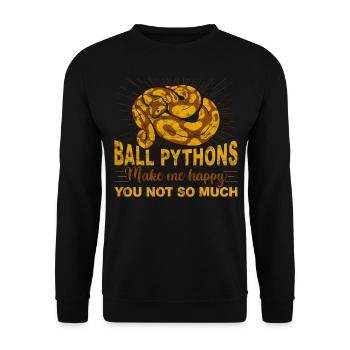 Don't Touch My Balls Snake King Python - Unisex Sweatshirt - black - Front - Alina (178cm) & Michal (187cm)