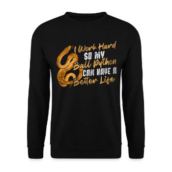 Don't Touch My Balls Snake King Python - Unisex Sweatshirt - black - Front - Alina (178cm) & Michal (187cm)