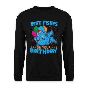 Aquarist Koi Fischliebhaber Aquarium - Unisex Pullover - Schwarz - Vorne - Alina (178cm) & Michal (187cm)