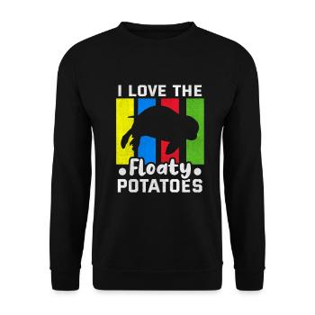 I love the floaty potatoes Manatee Seekuh - Unisex Pullover - Schwarz - Vorne - Alina (178cm) & Michal (187cm)