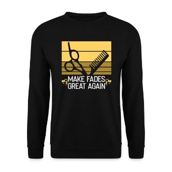 hairdresser, barber, hairdresser, hair salon - Unisex Sweatshirt - black - Front - Alina (178cm) & Michal (187cm)