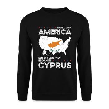 Chypriote Américain Patriote États-Unis - Sweat-shirt Unisexe - noir - Devant - Alina (178cm) & Michal (187cm)