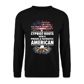 Chypriote Américain Patriote États-Unis - Sweat-shirt Unisexe - noir - Devant - Alina (178cm) & Michal (187cm)