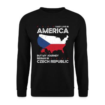 Czech American Patriot USA Grown Czech Republic - Unisex Sweatshirt - black - Front - Alina (178cm) & Michal (187cm)