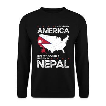 Népalais Patriote américain États-Unis - Sweat-shirt Unisexe - noir - Devant - Alina (178cm) & Michal (187cm)