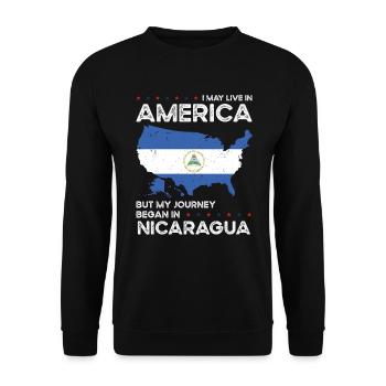 Nicaraguan American Patriot USA Grown Nicaragua - Unisex Sweatshirt - black - Front - Alina (178cm) & Michal (187cm)