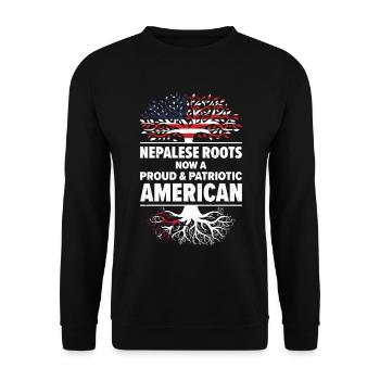 Népalais Patriote américain États-Unis - Sweat-shirt Unisexe - noir - Devant - Alina (178cm) & Michal (187cm)