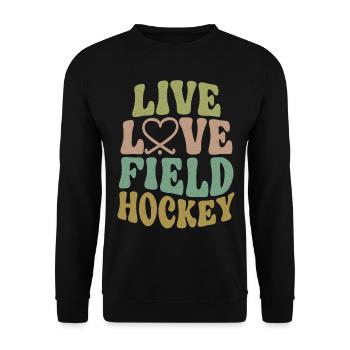 Field Hockey Live Love Field - Sweat-shirt Unisexe - noir - Devant - Alina (178cm) & Michal (187cm)