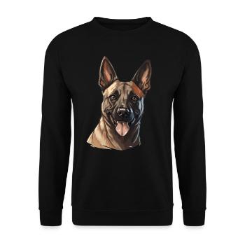 Dog Belgian Shepherd - Unisex Sweatshirt - black - Front - Alina (178cm) & Michal (187cm)