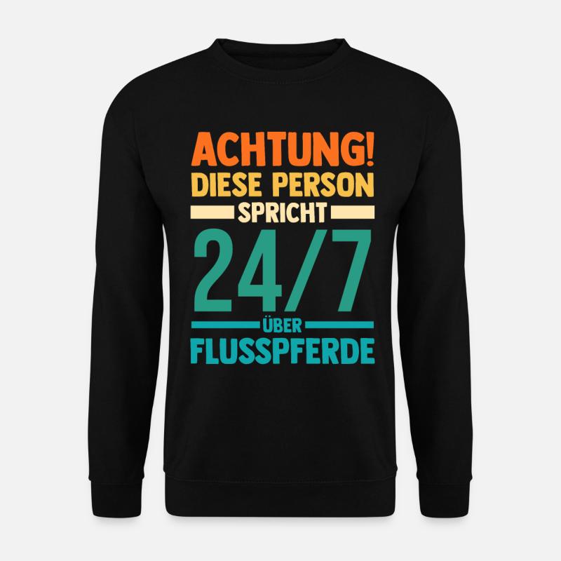 Nilpferd Flusspferd - Unisex Pullover - Schwarz