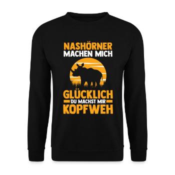 Nashorn - Unisex Pullover - Schwarz - Vorne - Alina (178cm) & Michal (187cm)