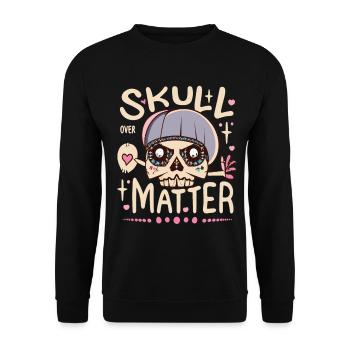 Crâne Crâne Crâne Crâne Dire - Sweat-shirt Unisexe - noir - Devant - Alina (178cm) & Michal (187cm)