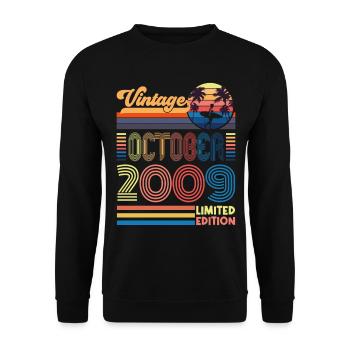 Anniversary October 2009. Gift October 2009. - Unisex Sweatshirt - black - Front - Alina (178cm) & Michal (187cm)
