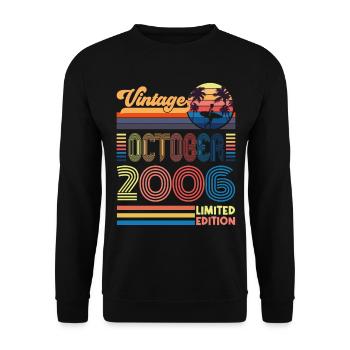 Anniversary October 2006. Gift October 2006. - Unisex Sweatshirt - black - Front - Alina (178cm) & Michal (187cm)