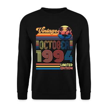 Birthday October 1994. Gift October 1994. - Unisex Sweatshirt - black - Front - Alina (178cm) & Michal (187cm)