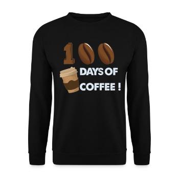 Funny 100 Days of Coffee - Coffee Teacher School - Unisex Sweatshirt - black - Front - Alina (178cm) & Michal (187cm)
