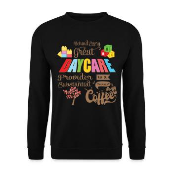 Coffee Behind Every Great - Coffee Teacher School - Unisex Sweatshirt - black - Front - Alina (178cm) & Michal (187cm)