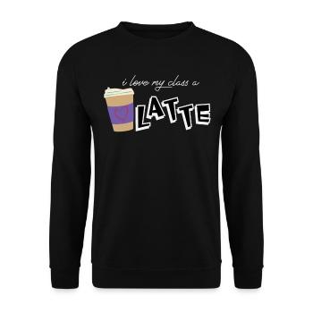 I Love My Class a Latte - Coffee Teacher School - Unisex Sweatshirt - black - Front - Alina (178cm) & Michal (187cm)