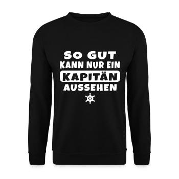 So gut kann nur ein Kapitän aussehen - Unisex Pullover - Schwarz - Vorne - Alina (178cm) & Michal (187cm)