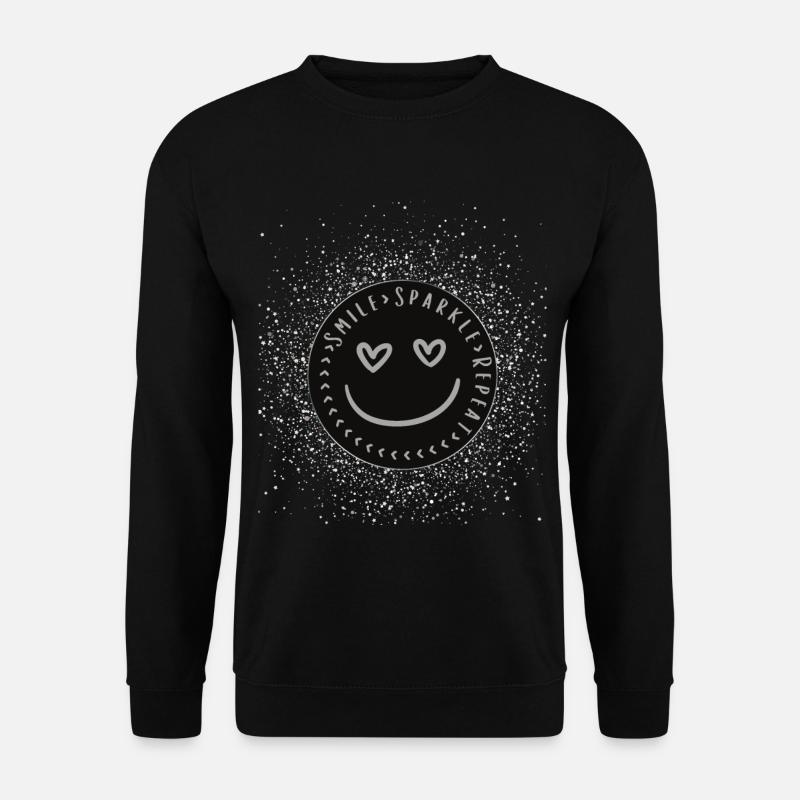 Smile Sparkle Repeat - Unisex Pullover - Schwarz