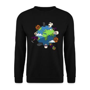Fête d’Halloween Halloween Terre Halloween Idées d’Halloween - Sweat-shirt Unisexe - noir - Devant - Alina (178cm) & Michal (187cm)