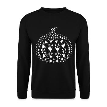 Halloween Ghost Pumpkin Halloween Pumpkin - Unisex Sweatshirt - black - Front - Alina (178cm) & Michal (187cm)