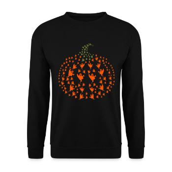 Halloween Pumpkin Halloween Ghost Pumpkin - Unisex Sweatshirt - black - Front - Alina (178cm) & Michal (187cm)