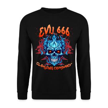 Devil Devil, Evil 666, Comic Devil Satan Saying - Unisex Sweatshirt - black - Front - Alina (178cm) & Michal (187cm)