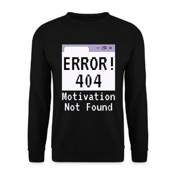 404-html error, Saying No Motivation - Unisex Sweatshirt - black - Front - Alina (178cm) & Michal (187cm)