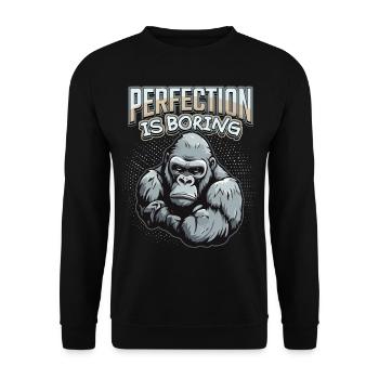 Funny Gorilla Monkey Saying, Comic - Unisex Sweatshirt - black - Front - Alina (178cm) & Michal (187cm)