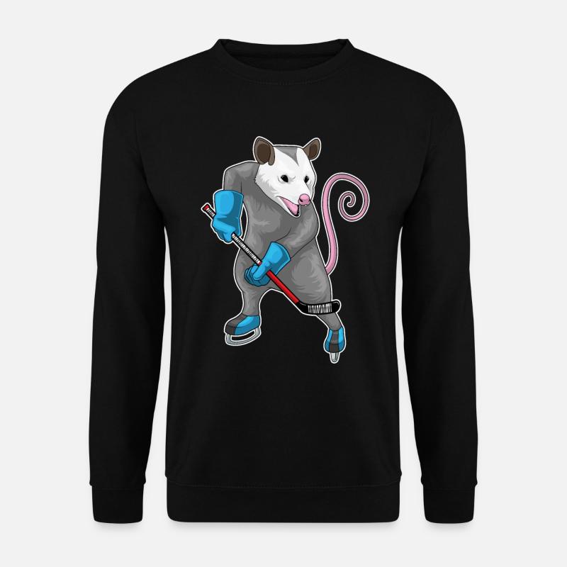Beutelratte Eishockey Eishockeyschläger - Unisex Pullover - Schwarz
