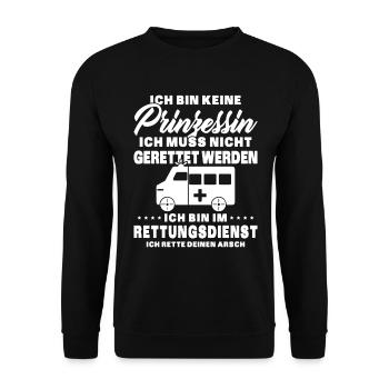 Frauensanitäterin Sanitäterin - Unisex Pullover - Schwarz - Vorne - Alina (178cm) & Michal (187cm)