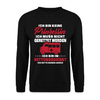 Frauensanitäterin Sanitäterin - Unisex Pullover - Schwarz - Vorne - Alina (178cm) & Michal (187cm)