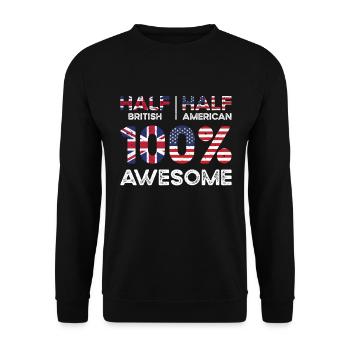 British American Patriot USA Grown United Kingdom - Unisex Sweatshirt - black - Front - Alina (178cm) & Michal (187cm)