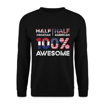 Croatian American Patriot USA Grown Croatia US - Unisex Sweatshirt - black - Front - Alina (178cm) & Michal (187cm)