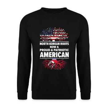 Nordkorea Amerikanischer Patriot USA Gewachsen - Unisex Pullover - Schwarz - Vorne - Alina (178cm) & Michal (187cm)