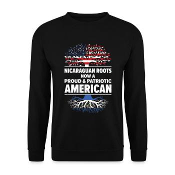 Nicaraguan American Patriot USA Grown Nicaragua - Unisex Sweatshirt - black - Front - Alina (178cm) & Michal (187cm)