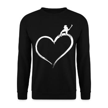 Cœur de hockey sur gazon - Sweat-shirt Unisexe - noir - Devant - Alina (178cm) & Michal (187cm)