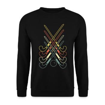 Hockey sur gazon Retro Hockey Sticks - Sweat-shirt Unisexe - noir - Devant - Alina (178cm) & Michal (187cm)