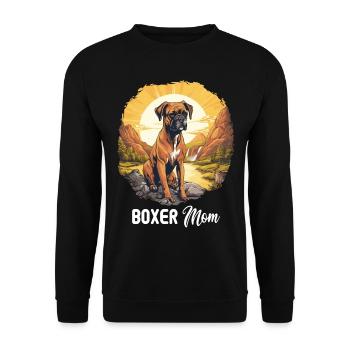 Chien Boxer - Sweat-shirt Unisexe - noir - Devant - Alina (178cm) & Michal (187cm)