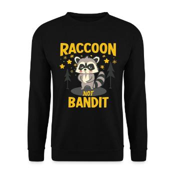 Waschbär Waschbär Bébé raton laveur n’est pas un bandit - Sweat-shirt Unisexe - noir - Devant - Alina (178cm) & Michal (187cm)