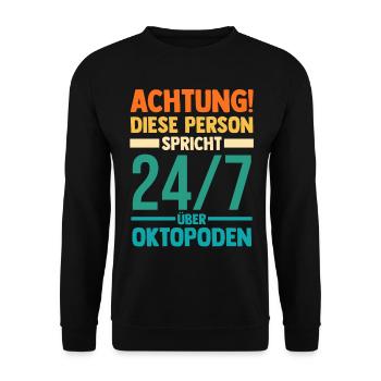 Tintenfisch Oktopus - Unisex Pullover - Schwarz - Vorne - Alina (178cm) & Michal (187cm)