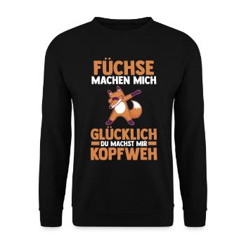 Fuchs - Unisex Pullover - Schwarz - Vorne - Alina (178cm) & Michal (187cm)