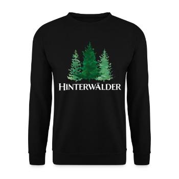 Schwarzwälder Heimat Forstwirtschaft Waldarbeiter - Unisex Pullover - Schwarz - Vorne - Alina (178cm) & Michal (187cm)