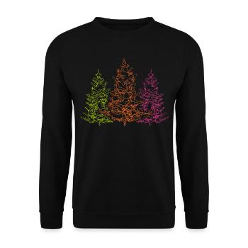 Line Art Forêt Noire Arbre de Noël Village Festival Landei - Sweat-shirt Unisexe - noir - Devant - Alina (178cm) & Michal (187cm)