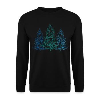 Line Art Black Forest Fir Tree Forestry - Unisex Sweatshirt - black - Front - Alina (178cm) & Michal (187cm)