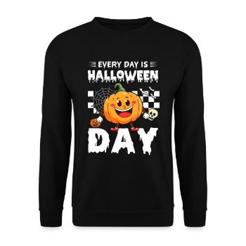 Every Day Is Halloween Day - Funny Pumpkin Hallowe - Unisex Sweatshirt - black - Front - Alina (178cm) & Michal (187cm)