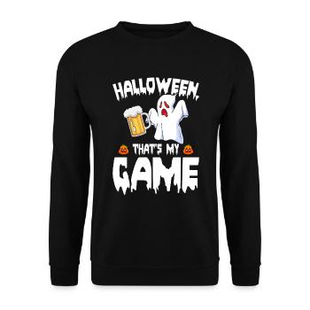 Halloween That's My Game - Halloween Ghost Hallowe - Unisex Sweatshirt - black - Front - Alina (178cm) & Michal (187cm)