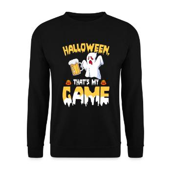 Halloween That's My Game - Funny Halloween Ghost - Unisex Sweatshirt - black - Front - Alina (178cm) & Michal (187cm)